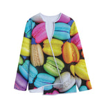 Colorful Macarons Print Long Sleeve Short Coat