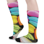 Colorful Macarons Print Long Socks