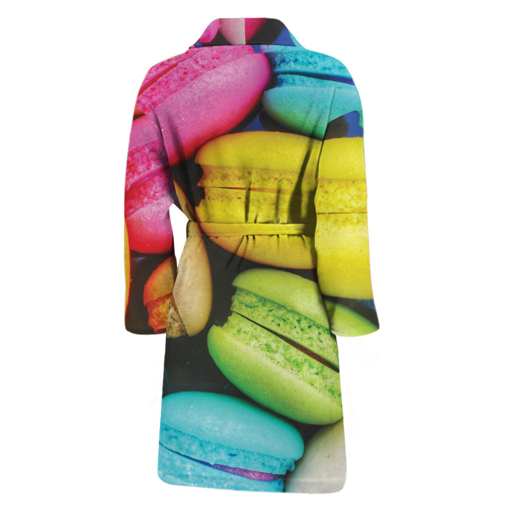 Colorful Macarons Print Men's Bathrobe