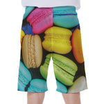 Colorful Macarons Print Men's Beach Shorts
