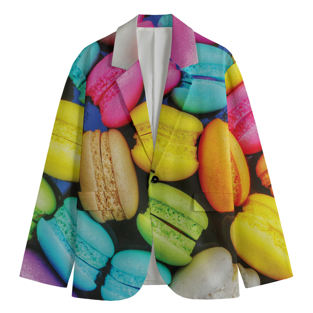 Colorful Macarons Print Men's Blazer