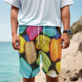 Colorful Macarons Print Men's Cargo Shorts