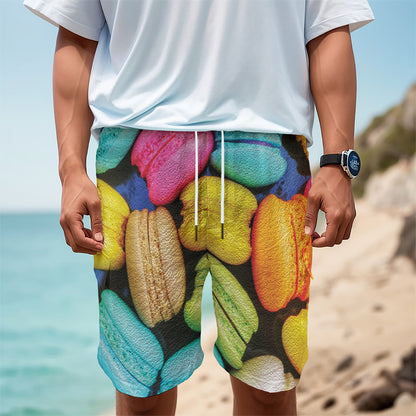 Colorful Macarons Print Men's Cargo Shorts