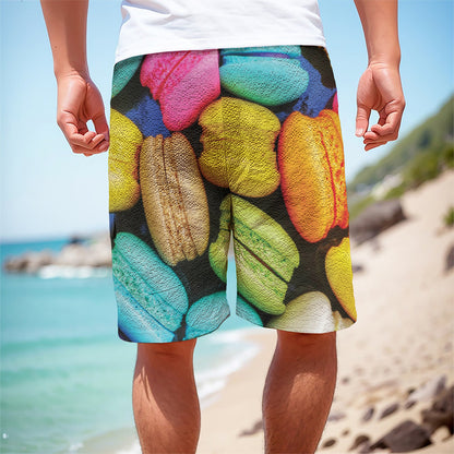 Colorful Macarons Print Men's Cargo Shorts