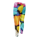 Colorful Macarons Print Men's Compression Pants