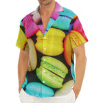 Colorful Macarons Print Men's Deep V-Neck Shirt