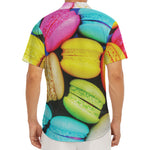 Colorful Macarons Print Men's Deep V-Neck Shirt