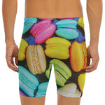 Colorful Macarons Print Men's Long Boxer Briefs