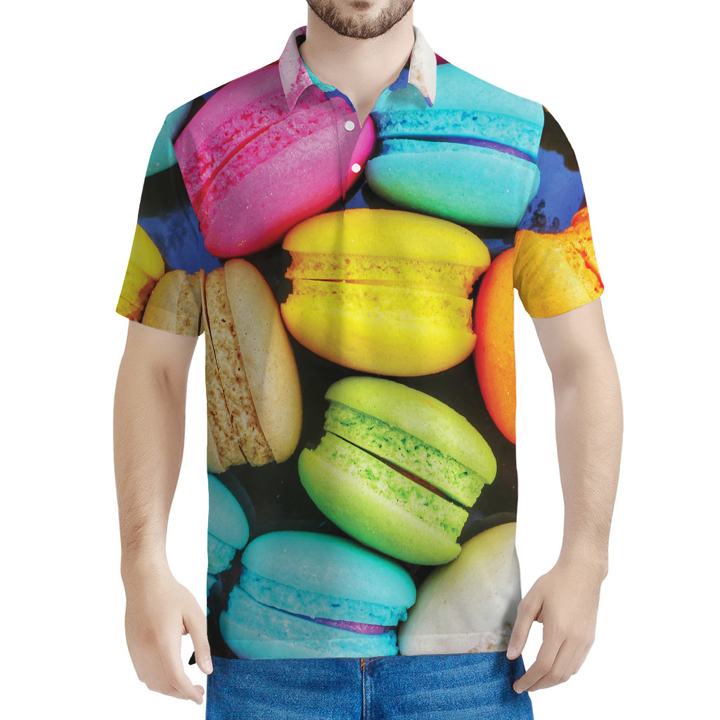 Colorful Macarons Print Men's Polo Shirt