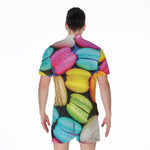Colorful Macarons Print Men's Rompers