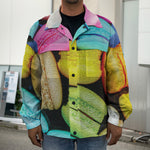 Colorful Macarons Print Men's Shirt Jacket
