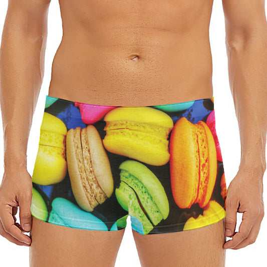 Colorful Macarons Print Men's Short Boxer Briefs