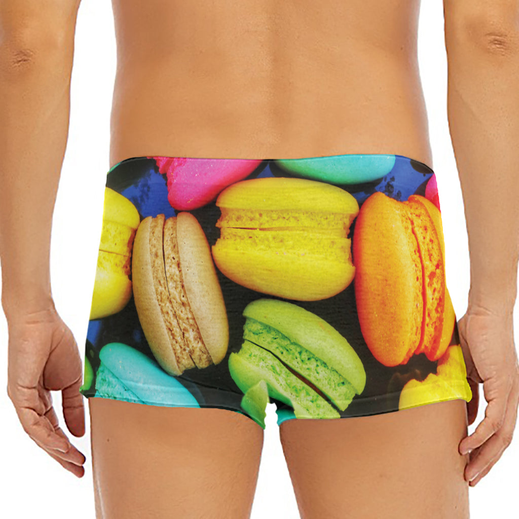 Colorful Macarons Print Men's Short Boxer Briefs