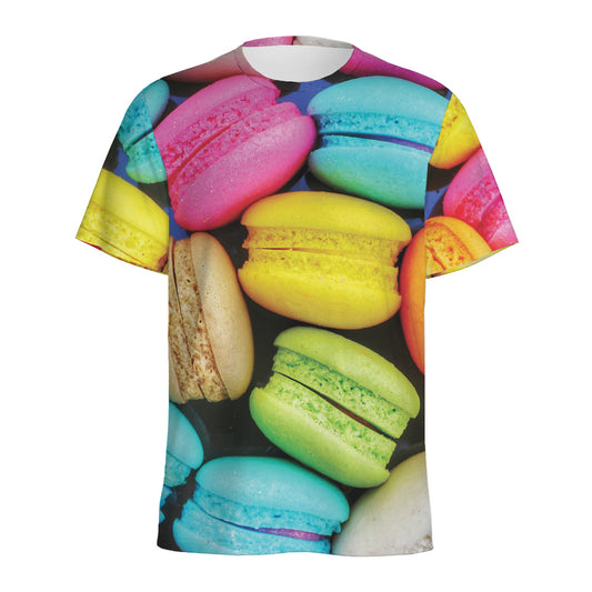 Colorful Macarons Print Men's Sports T-Shirt