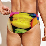 Colorful Macarons Print Men's Swim Briefs