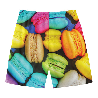 Colorful Macarons Print Men's Swim Trunks