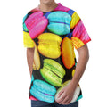 Colorful Macarons Print Men's Velvet T-Shirt