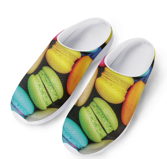 Colorful Macarons Print Mesh Casual Shoes