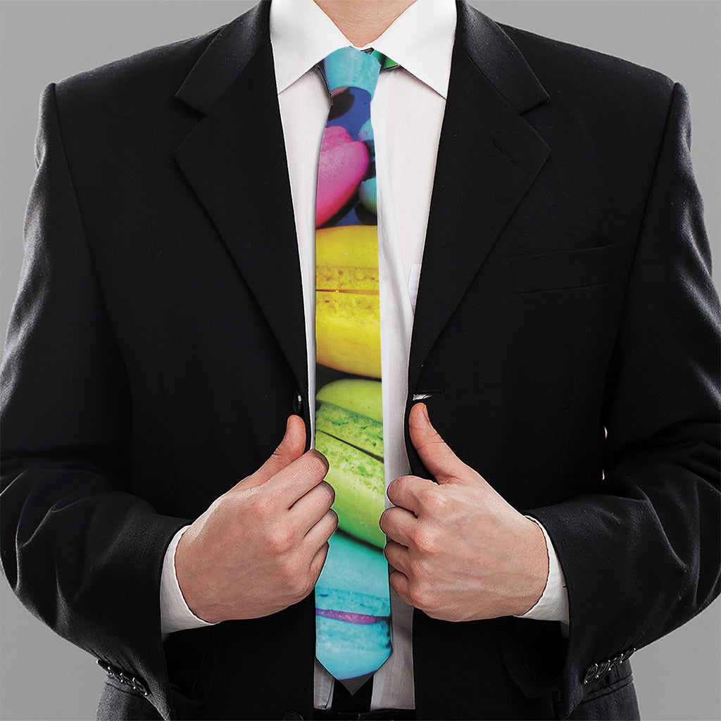 Colorful Macarons Print Necktie