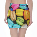Colorful Macarons Print Pencil Mini Skirt