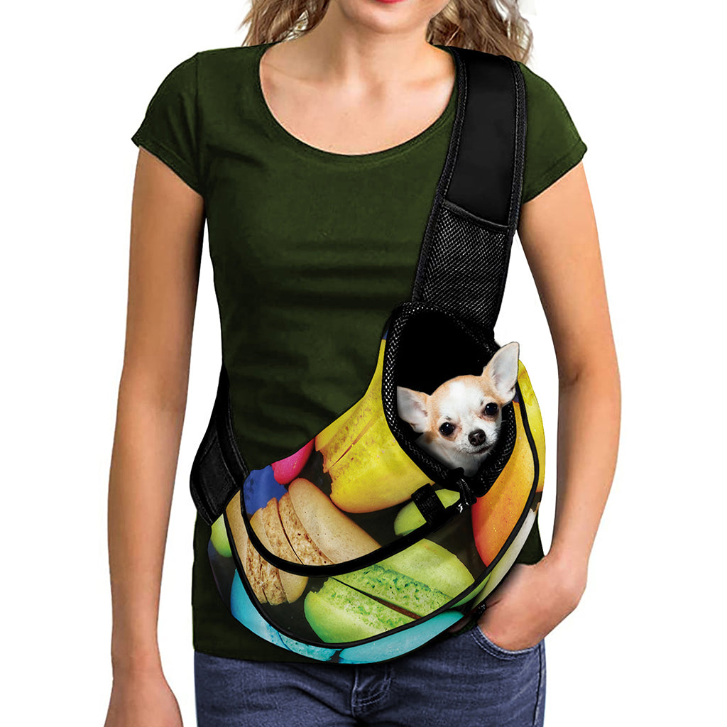 Colorful Macarons Print Pet Sling Carrier