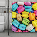Colorful Macarons Print Polyester Shower Curtain