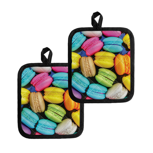 Colorful Macarons Print Pot Holders