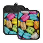 Colorful Macarons Print Pot Holders With Pocket
