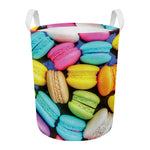 Colorful Macarons Print Round Laundry Basket