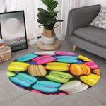 Colorful Macarons Print Round Rug