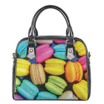 Colorful Macarons Print Shoulder Handbag