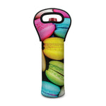 Colorful Macarons Print Single Neoprene Wine Tote