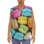 Colorful Macarons Print Sleeveless Baseball Jersey