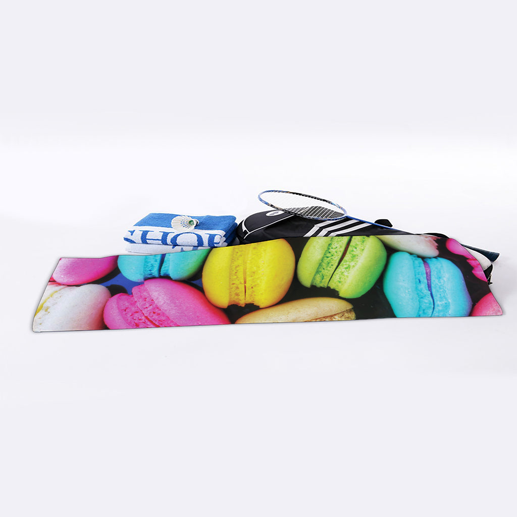 Colorful Macarons Print Sports Towel