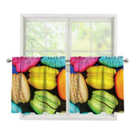Colorful Macarons Print Tier Curtains
