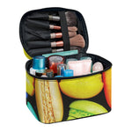 Colorful Macarons Print Travel Makeup Bag
