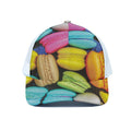 Colorful Macarons Print White Mesh Trucker Hat