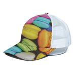 Colorful Macarons Print White Mesh Trucker Cap