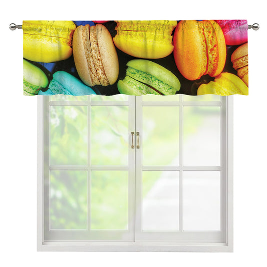 Colorful Macarons Print Window Valance