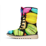 Colorful Macarons Print Winter Boots