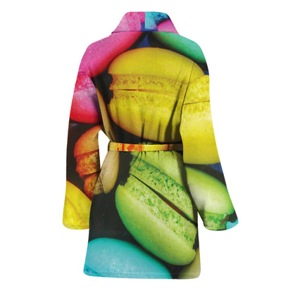 Colorful Macarons Print Women's Bathrobe