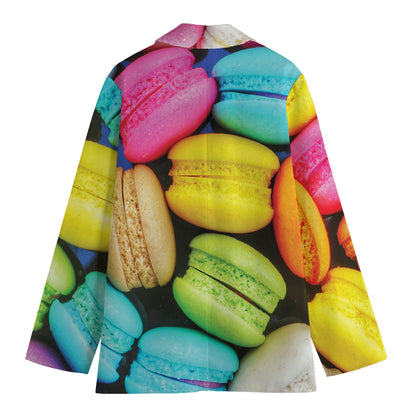 Colorful Macarons Print Women's Blazer