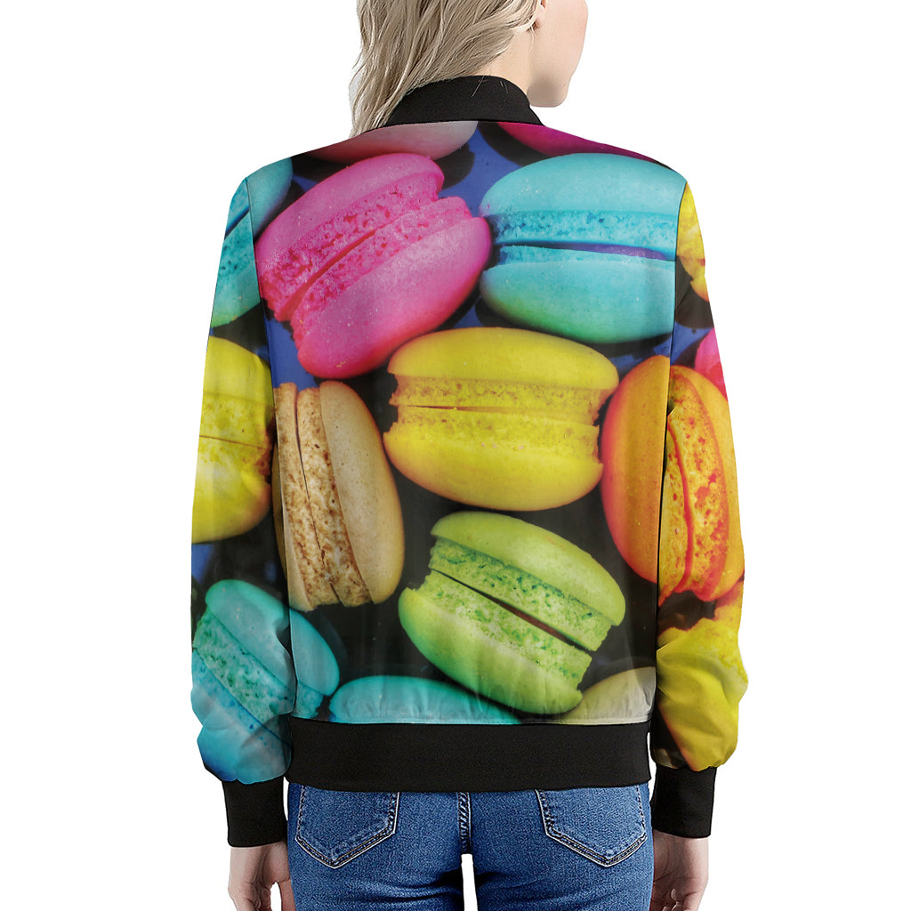 Colorful Macarons Print Women's Bomber Jacket