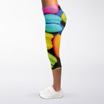 Colorful Macarons Print Women's Capri Leggings