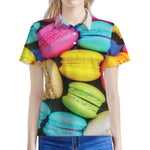 Colorful Macarons Print Women's Polo Shirt