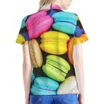 Colorful Macarons Print Women's Polo Shirt