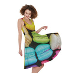 Colorful Macarons Print Women's Sleeveless Dress