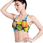 Colorful Macarons Print Women's Sports Bra
