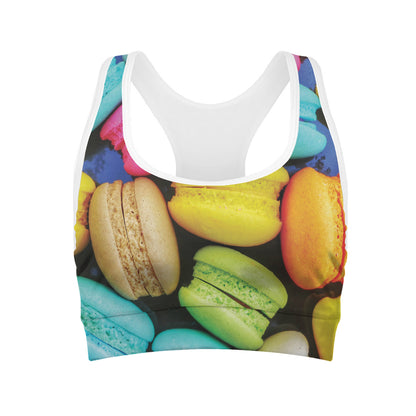Colorful Macarons Print Women's Sports Bra