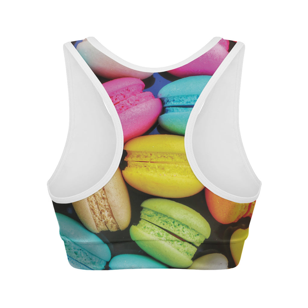 Colorful Macarons Print Women's Sports Bra